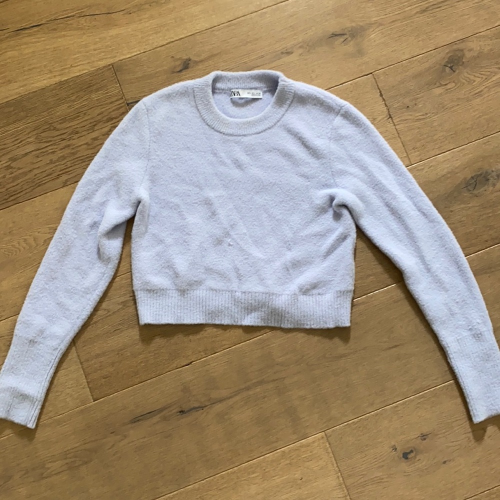 ZARA cropped purple sweater